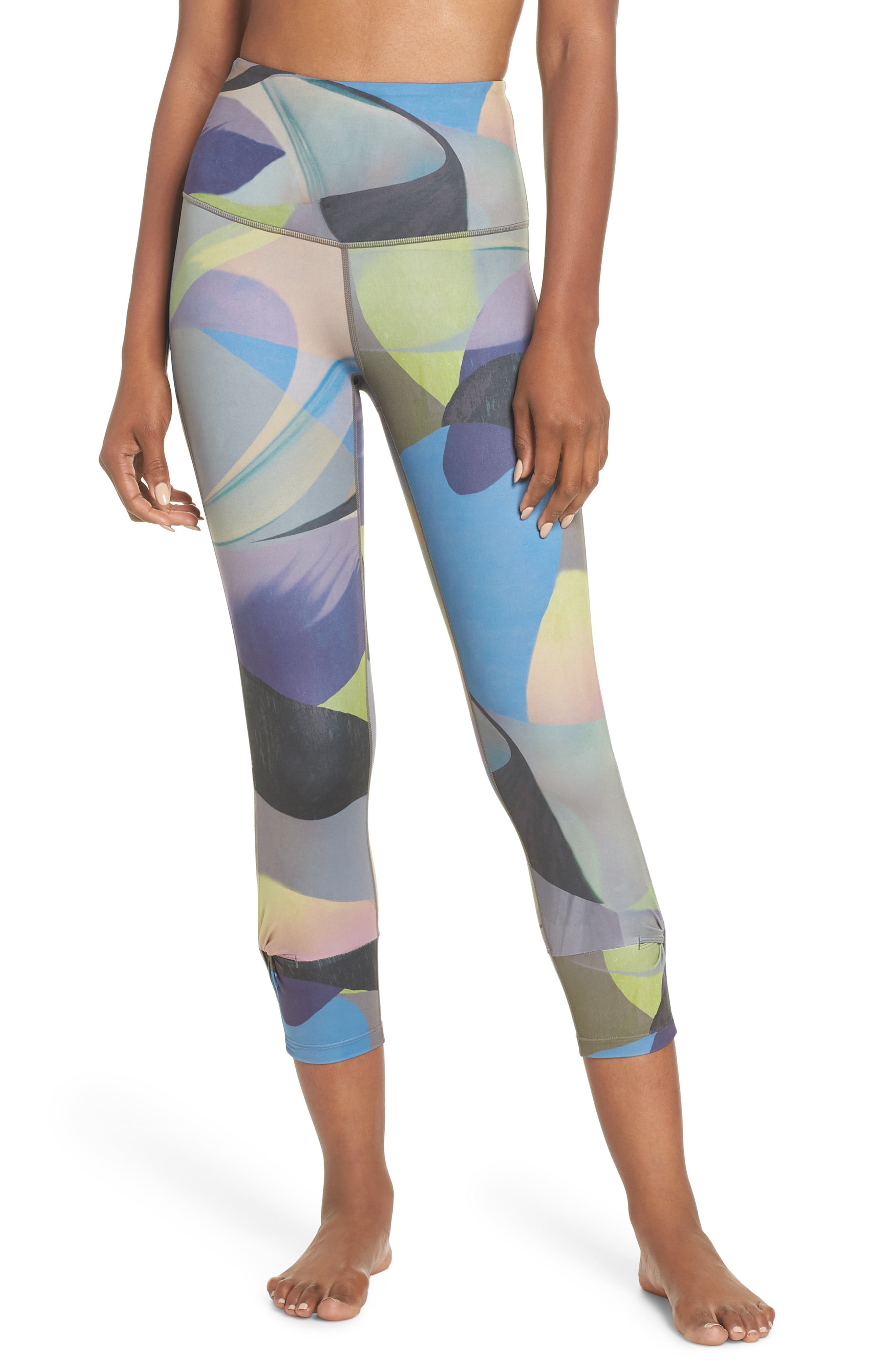 Zella Katya High Waist Abstract Print Recycled Crop Leggings | Nordstrom