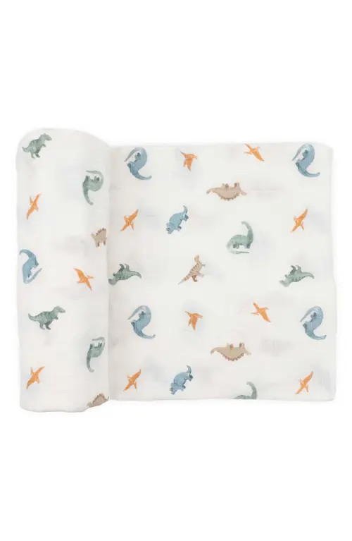 little unicorn Organic Cotton Muslin Swaddle Blanket in Little Dino at Nordstrom | Nordstrom