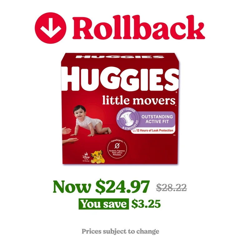 Huggies Little Movers Baby Diapers, Size 4 (22-37 lbs), 66 Count (Select for More) | Walmart (US)