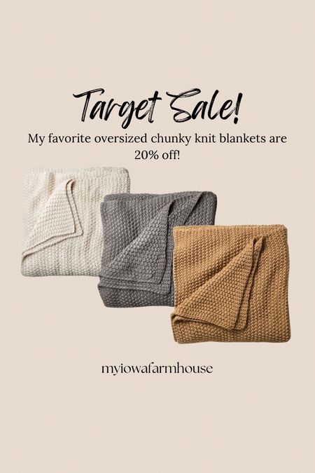My favorite oversized chunky knit blankets from Target are on sale and 20% off! Casaluna bedding. 

#LTKsalealert #LTKfindsunder50 #LTKhome