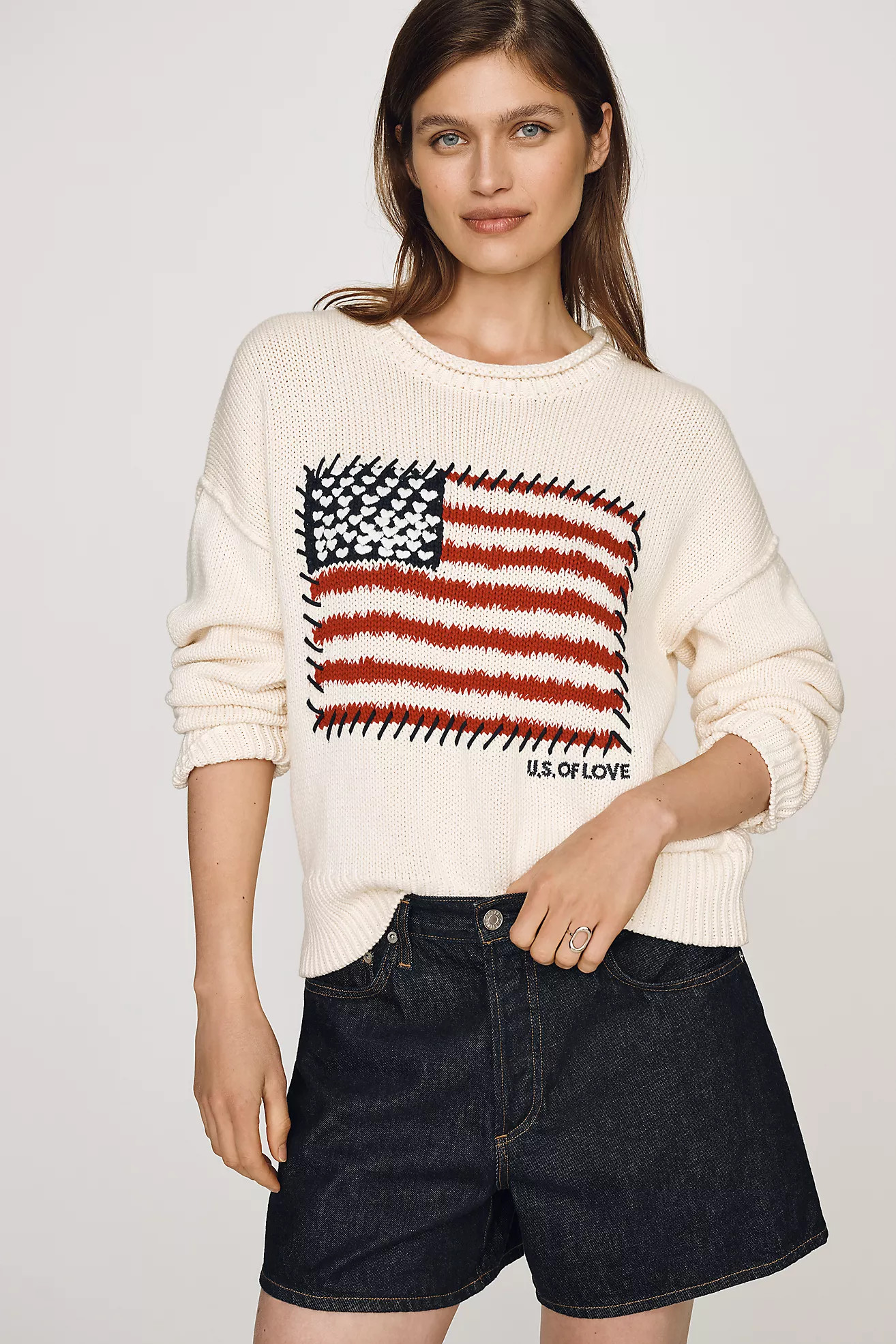 Kerri Rosenthal Rollneck US of Love Sweater | Anthropologie (US)