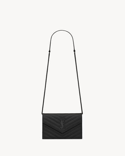 cassandre envelope chain wallet in grain de poudre leather | Saint Laurent Inc. (Global)