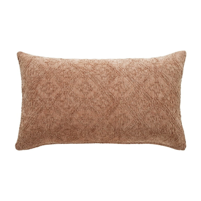 Better Homes & Gardens 14" x 24" Terracotta Crafted Geo Cotton Decorative Pillow | Walmart (US)