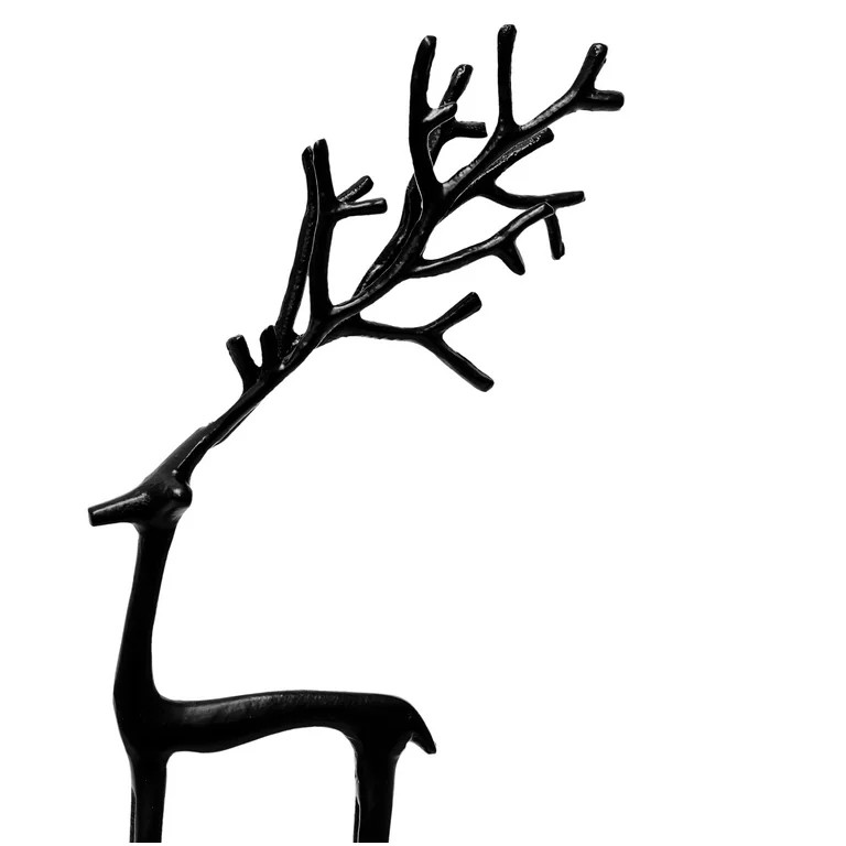 Black Metal Deer Christmas Tabletop Decor, 16 in, by Holiday Time | Walmart (US)