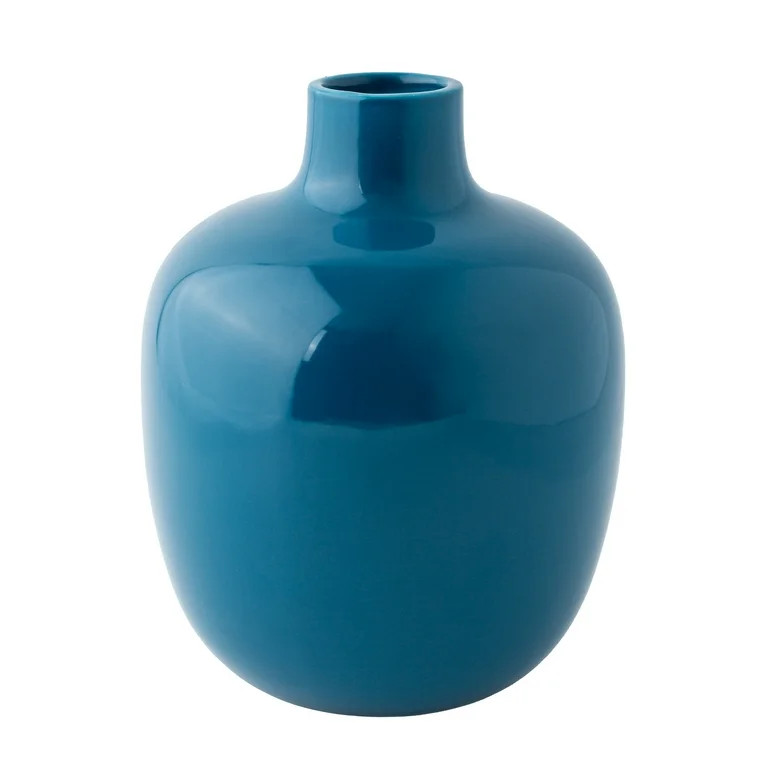 Mainstays 8" Glossy Blue Vase | Walmart (US)