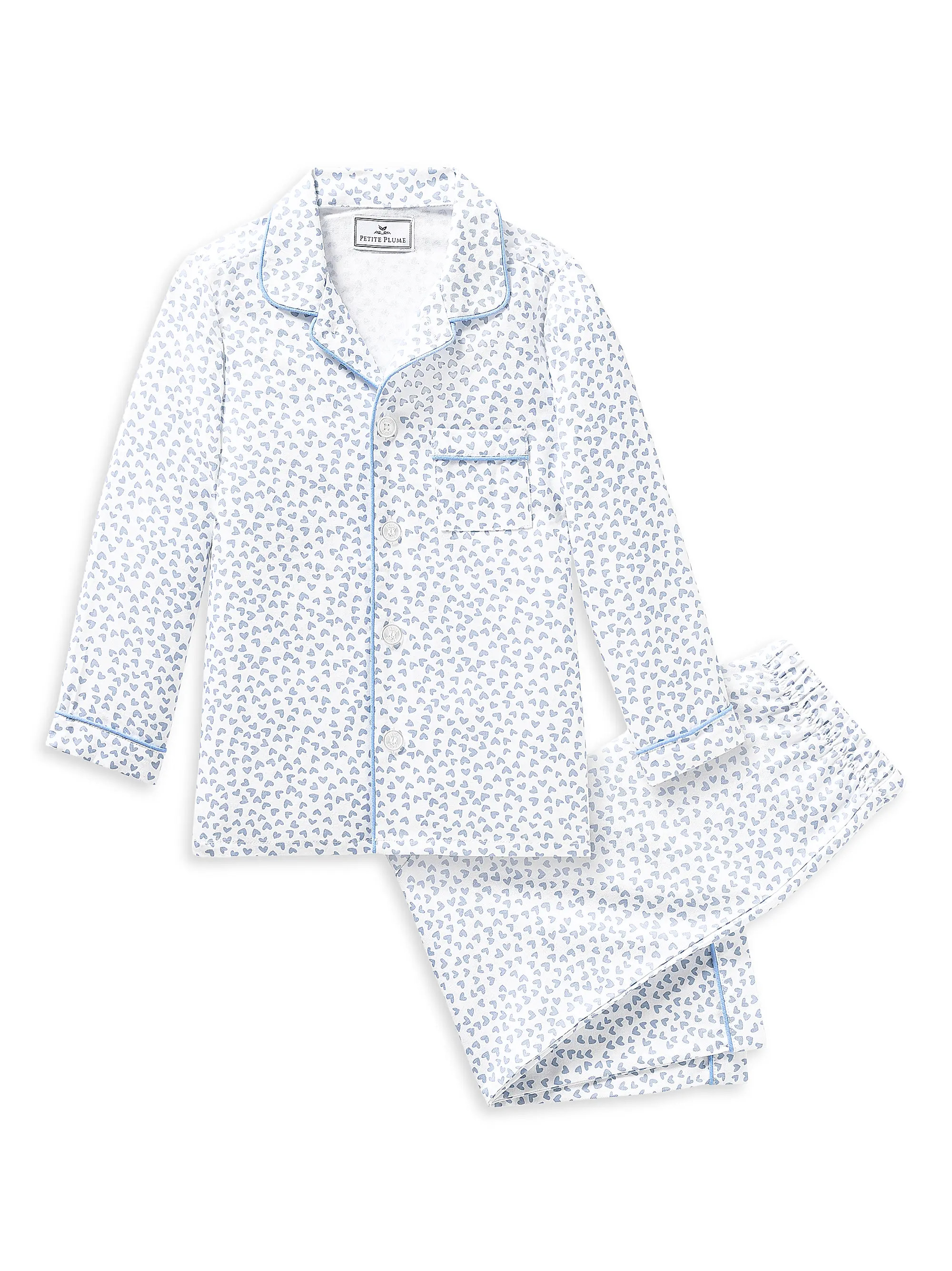 Baby's, Little Kid's & Kid's Bluehearts Twill Pajama Set | Saks Fifth Avenue