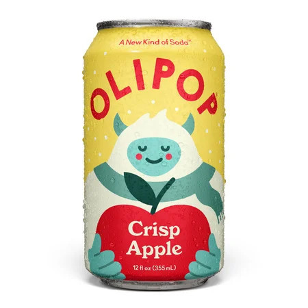 OLIPOP Prebiotic Soda, Crisp Apple, 12 fl oz, Refrigerated | Walmart (US)