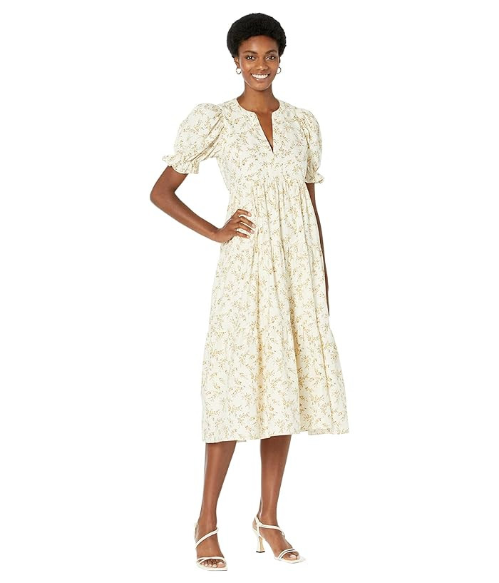 English Factory Floral Puff Midi Dress | Zappos