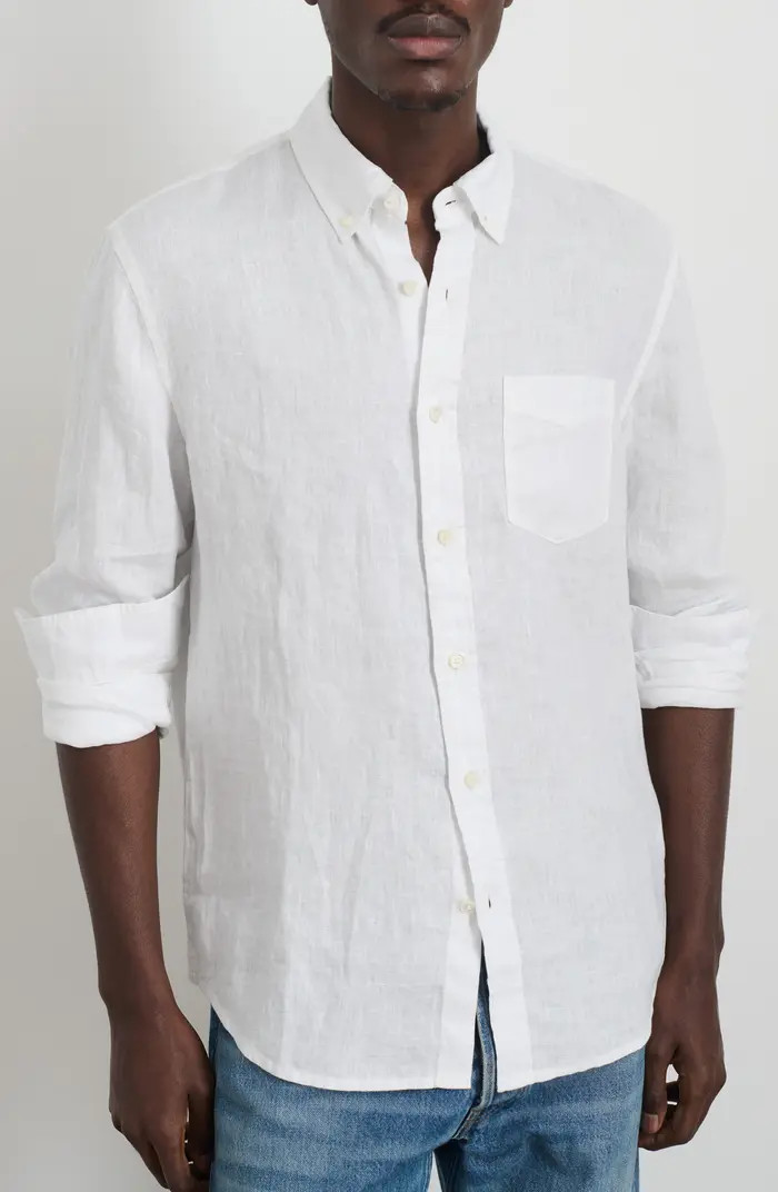 Mill Linen Button-Down Shirt | Nordstrom