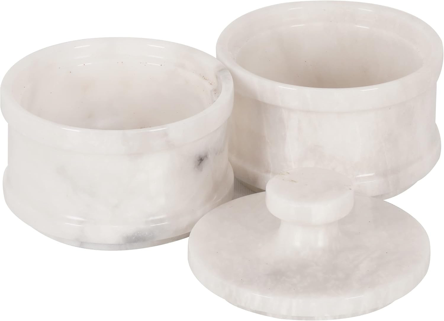 Radicaln Handmade Marble White 5” Dual Salt Cellar & Brown Sugar Keeper – 2” Each Herb Jar ... | Amazon (US)
