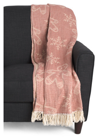 Made In Portugal Mallow Cotton Gingerbread Throw | TJ Maxx
