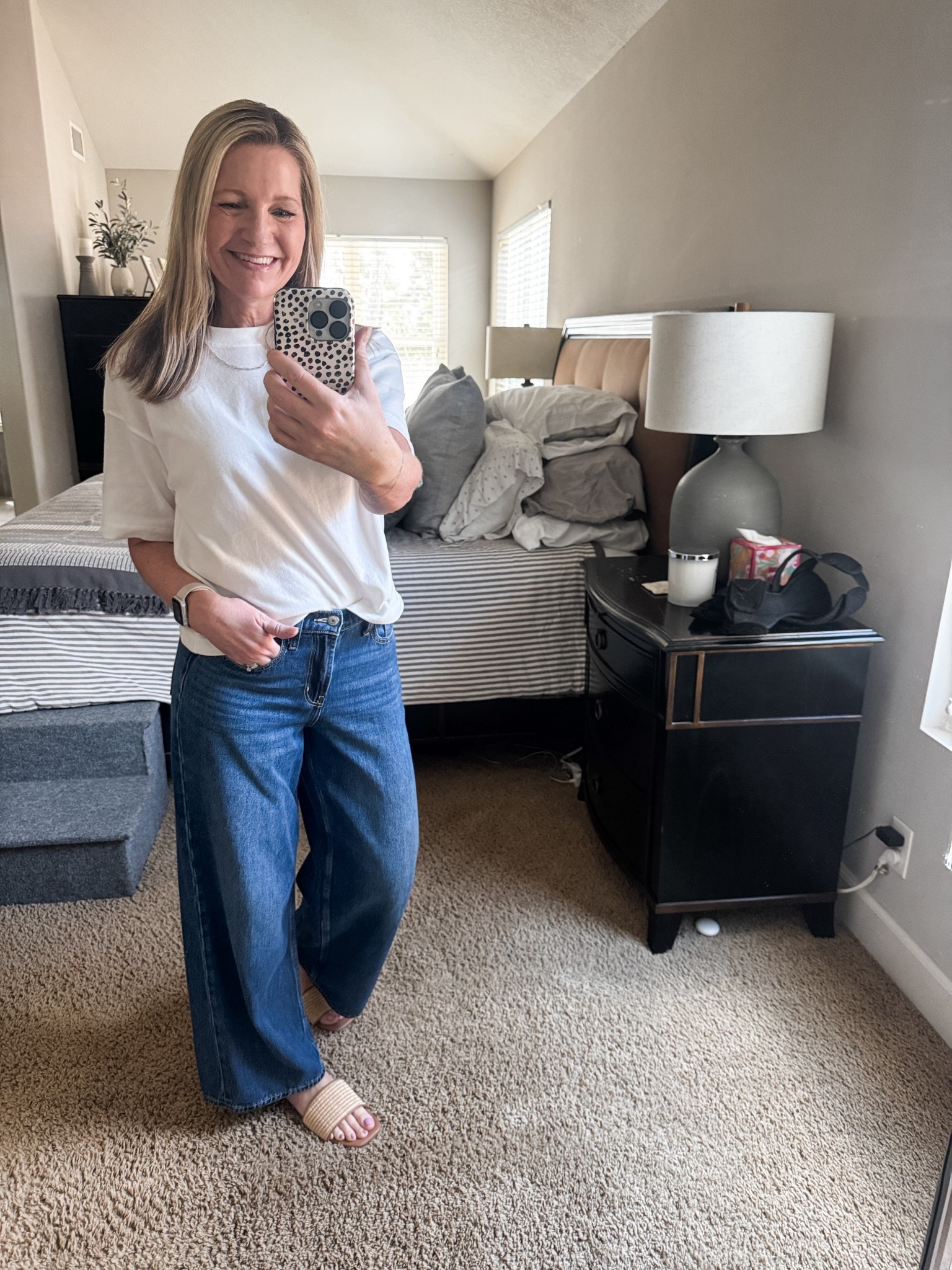 Saturday outfit formula with my new white tee from Target. The quality of this one is amazing. It comes in multiple colors. 

My baggy jeans from Old Navy are on sale this weekend. My sandals are Target. 

#LTKootd #LTKOver40 #LTKSaleAlert