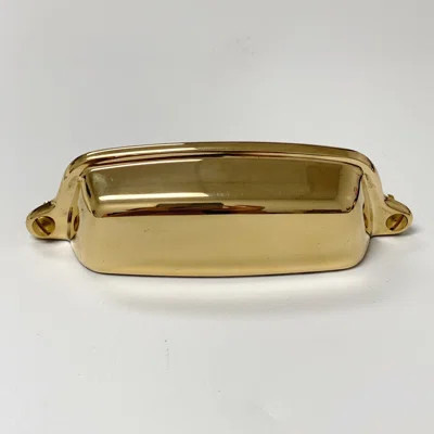 Eloise Unlacquered Brass Cabinet 4" Center to Center Cup Pull | Perigold