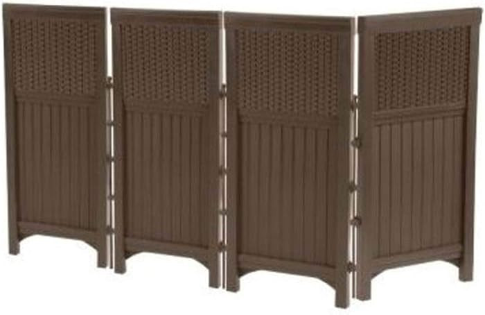 Suncast 4 Freestanding Wicker Resin Reversible Panel Outdoor Screen Enclosure, Brown, 23" | Amazon (US)