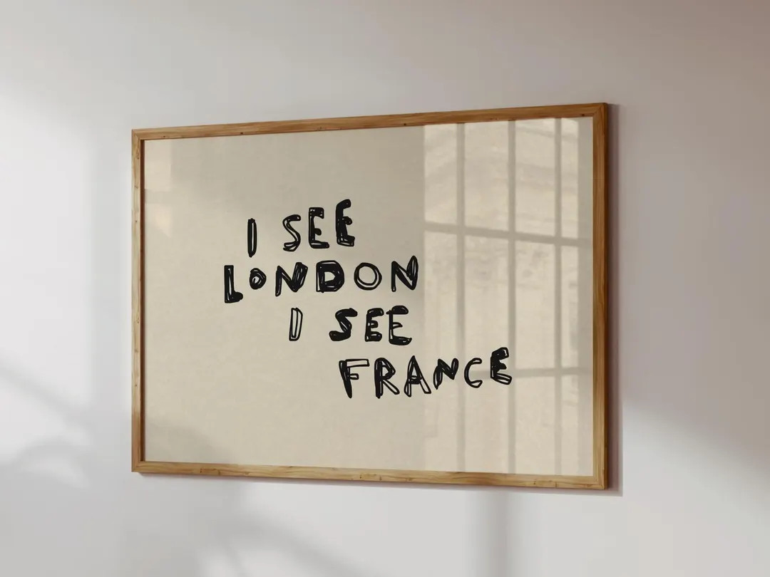 Funny Bathroom Print I See London I See France Poster Quirky Bathroom Decor Cute Bathroom Wall Ar... | Etsy (US)