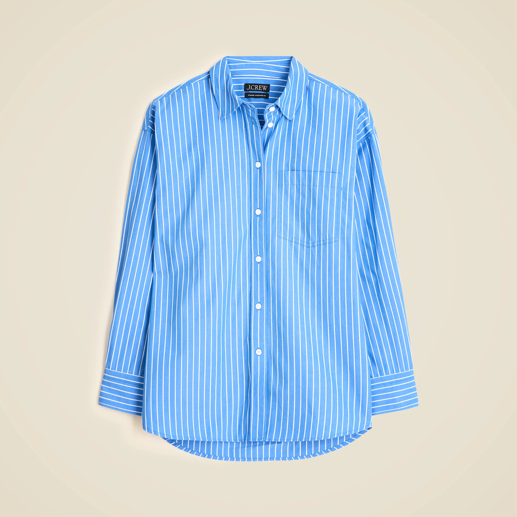 Étienne oversized shirt in striped cotton poplin | J. Crew US