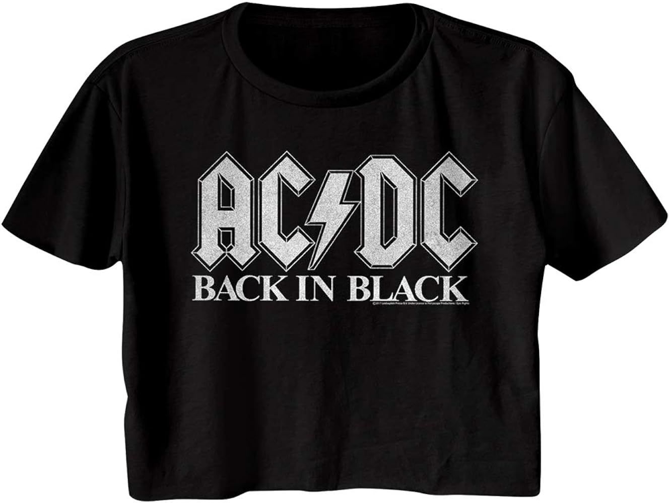 ACDC Rock Band Back in Black Album Ladies Cali Crop Top T-Shirt | Amazon (US)