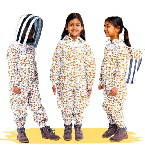 FOREST BEEKEEPING SUPPLY Kid-Friendly Bee Suit 100% Cotton – Light Weight – Includes Fencing Veil Hood (Medium) | Amazon (US)