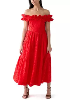 Crown & Ivy™ Women's Off the Shoulder Midi Dress | Belk