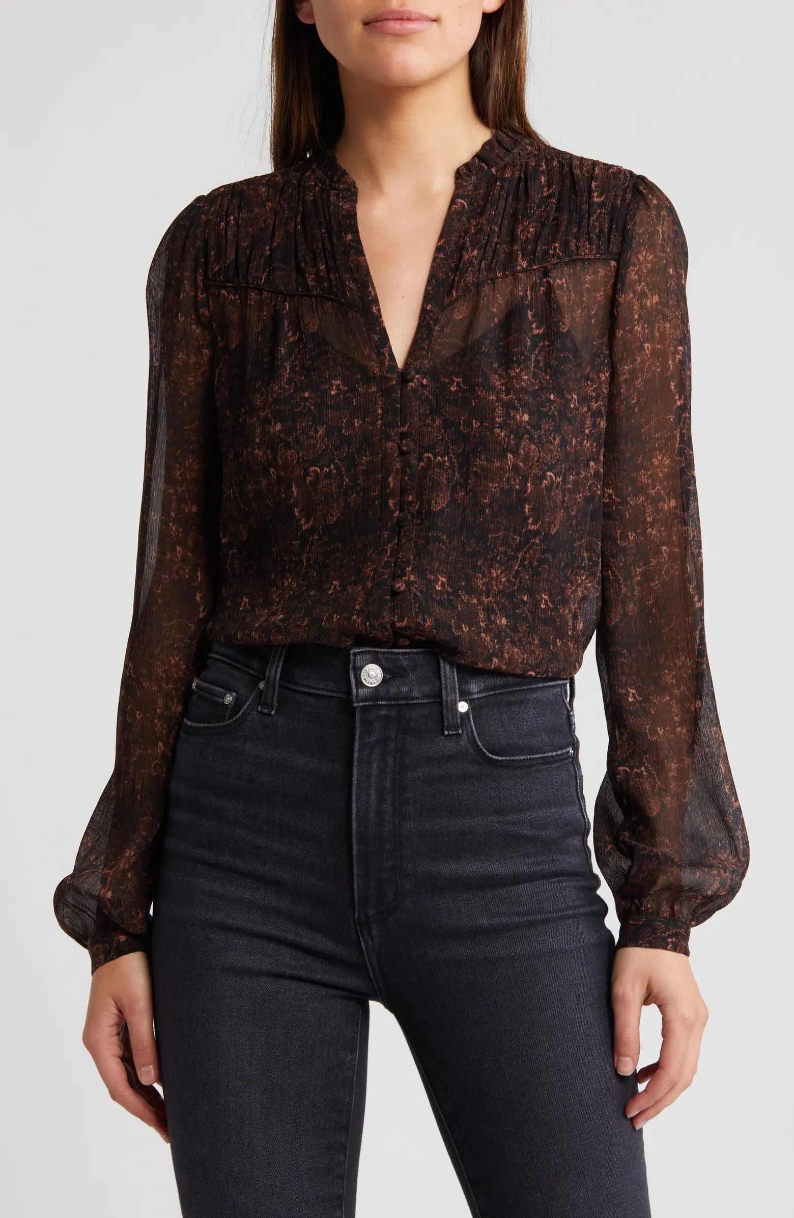 Monika Crinkle Silk Top | Nordstrom