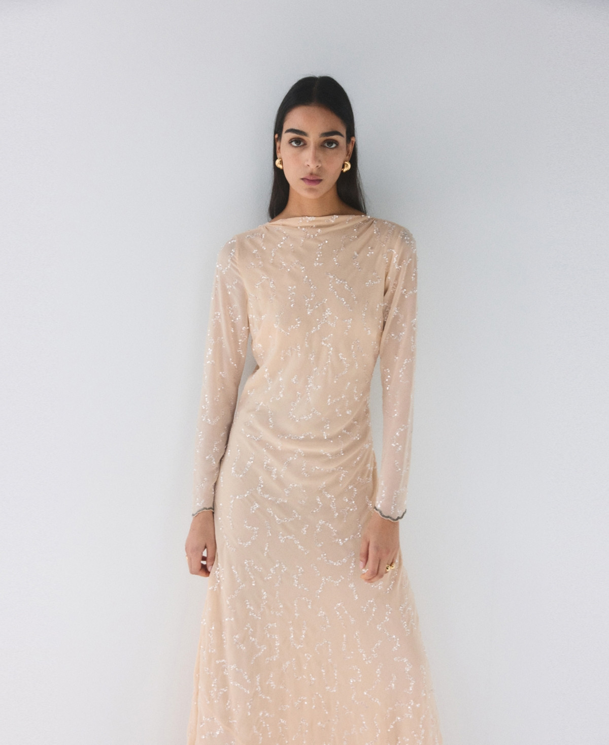 Mango Women's Open Back Sequin Dress - Ecru | Macy's
