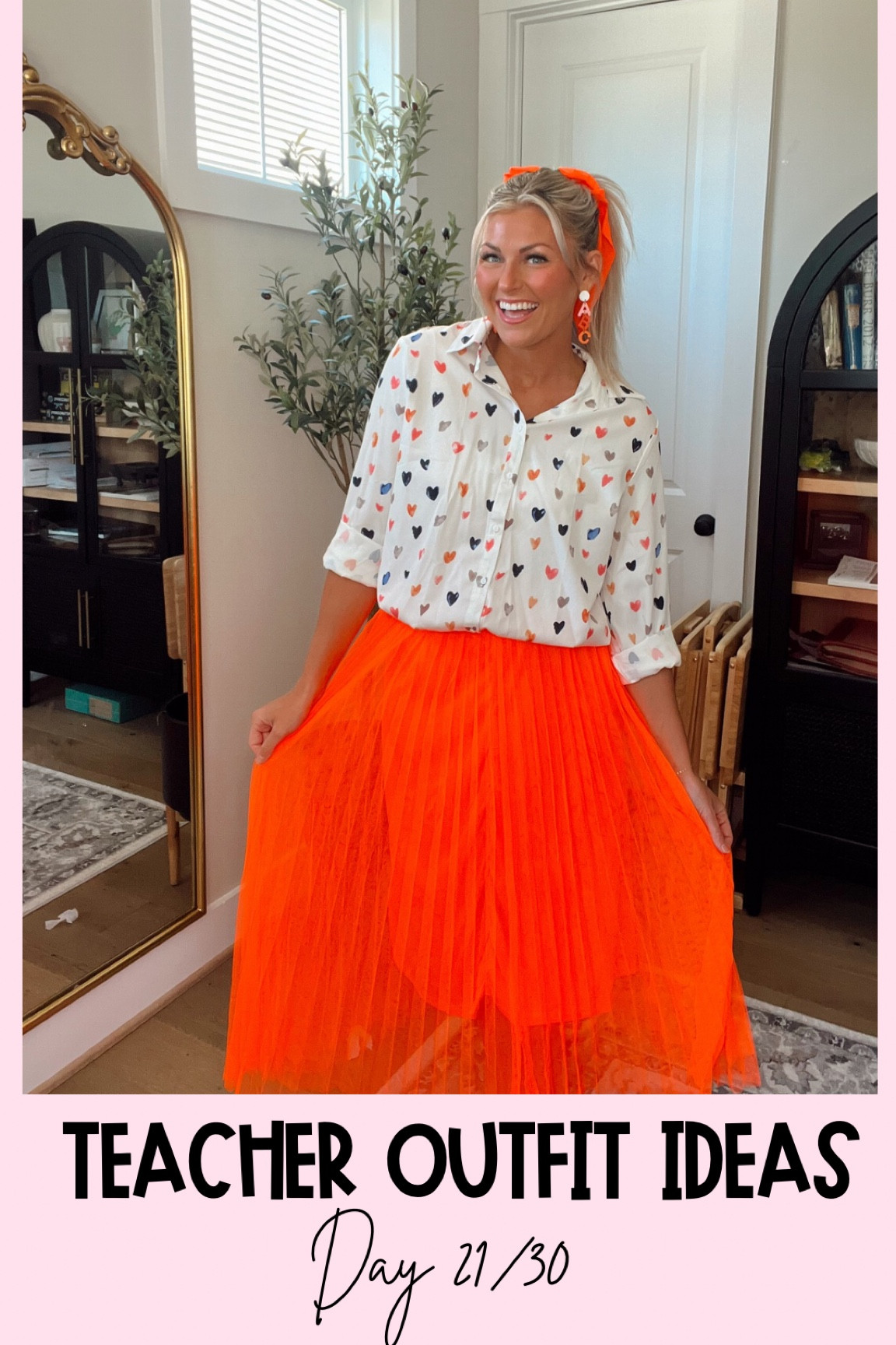 Teacher outfit idea day 21/30🧡🍊
Skirt size M
Shirt size L (sized up)


#LTKSeasonal #LTKStyleTip #LTKFindsUnder50