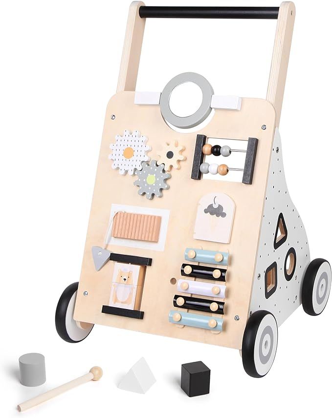 Asweets Wooden Baby Walker Push and Pull Learning Activity Walker for Boys and Girls Sit to Stand... | Amazon (US)