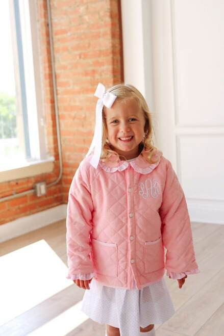 Pink Cord Quilted Coat - Shipping Mid October | Cecil and Lou