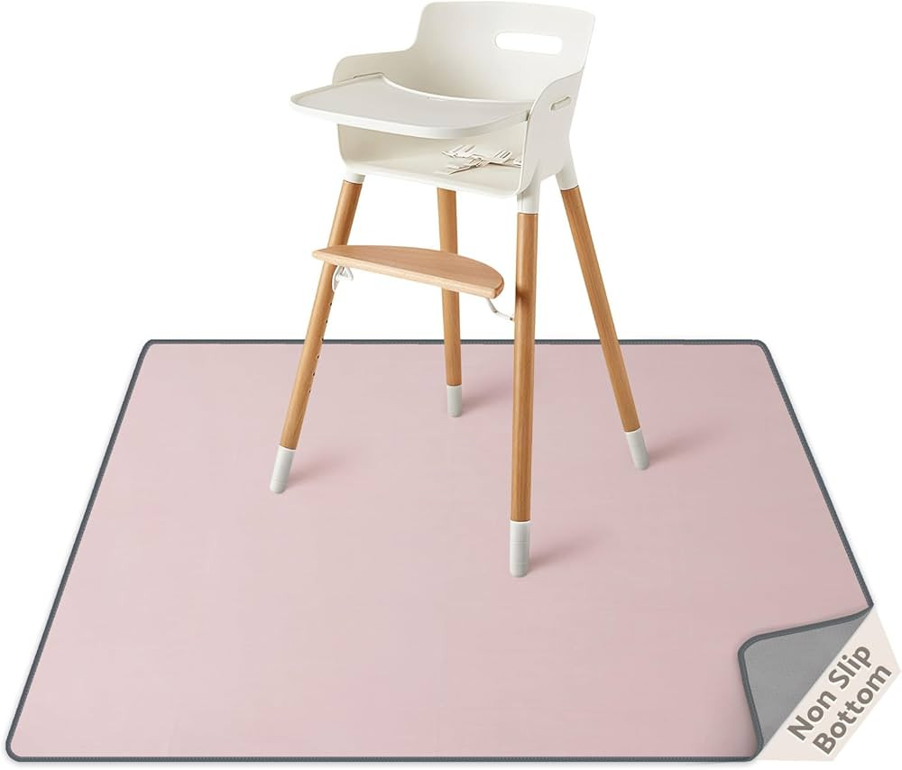 Blissful Diary Baby Splat Mat for Under High Chair, 50.4 x 50.4 Inch Wipeable Splash Mat, Waterpr... | Amazon (US)