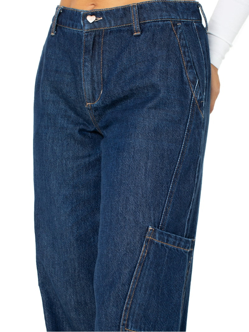Celebrity Pink Women's and Women's Plus Cargo Wide Leg Jeans, Sizes XS-4X - Walmart.com | Walmart (US)