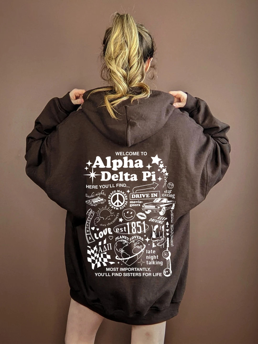Alpha Delta Pi Here You'll Find Sorority Hoodie Sweatshirt - Etsy | Etsy (US)