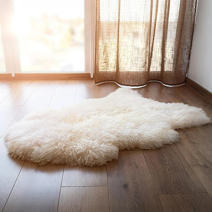Amazon.com: WaySoft New Zealand Sheepskin Area Rug – Genuine Fluffy Wool, Multiple Sizes, Bedro... | Amazon (US)