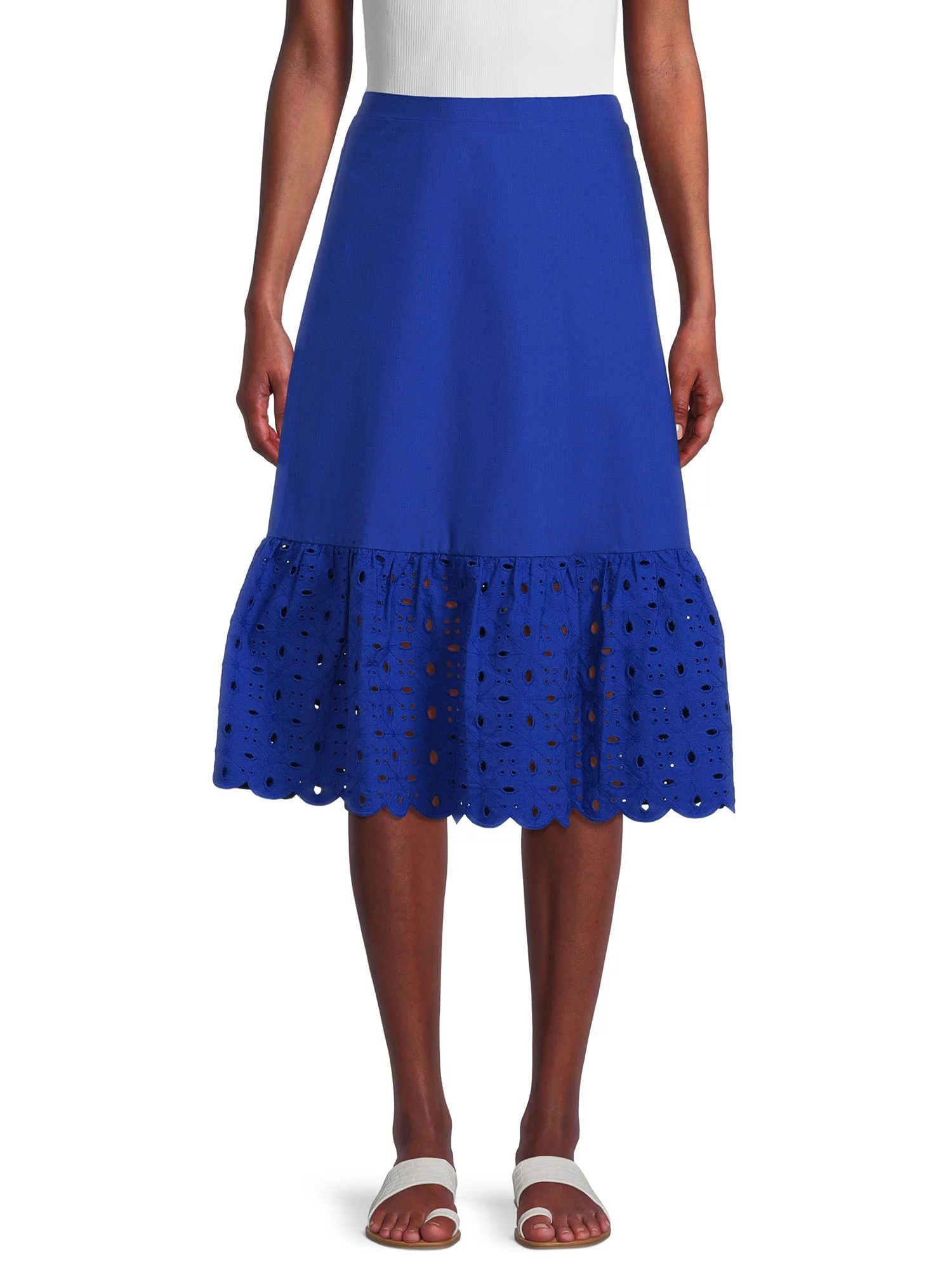 The Get Women's Eyelet Midi Skirt | Walmart (US)