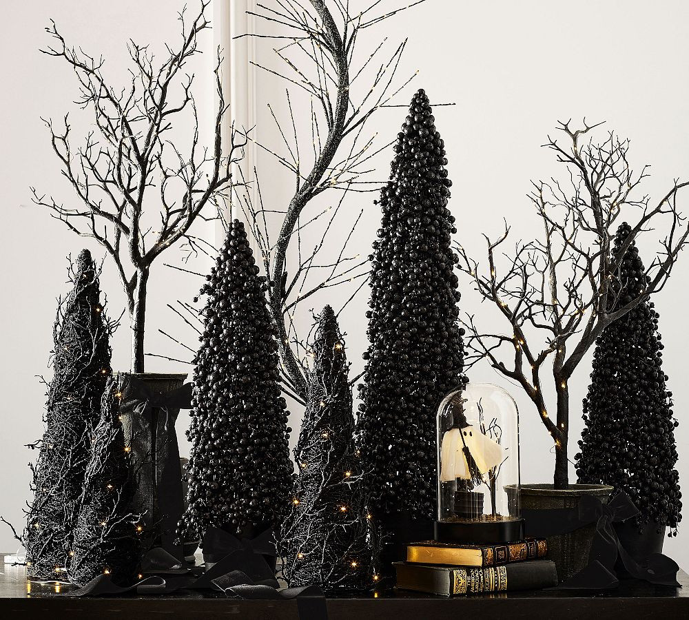 Faux Lit Black Potted Tree | Pottery Barn (US)