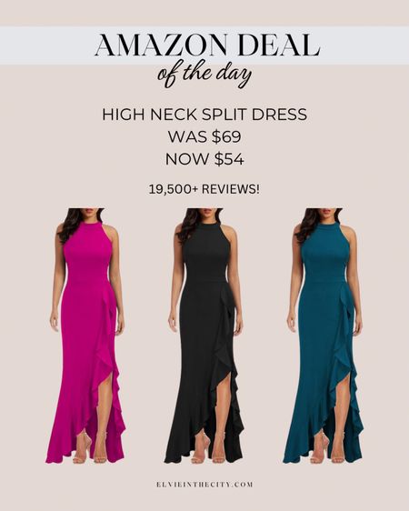 This high-neck slit dress would make a perfect wedding guest dress and comes in several colors. Over 19,000 reviews and today it’s 21% off. 

Wedding guest, formal dress, long dress, fashion over 40

#LTKsalealert #LTKstyletip #LTKover40