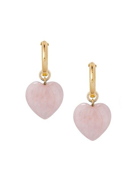 Darcy 14K Gold-Filled & Rose-Quartz Heart Drop Earrings | Saks Fifth Avenue