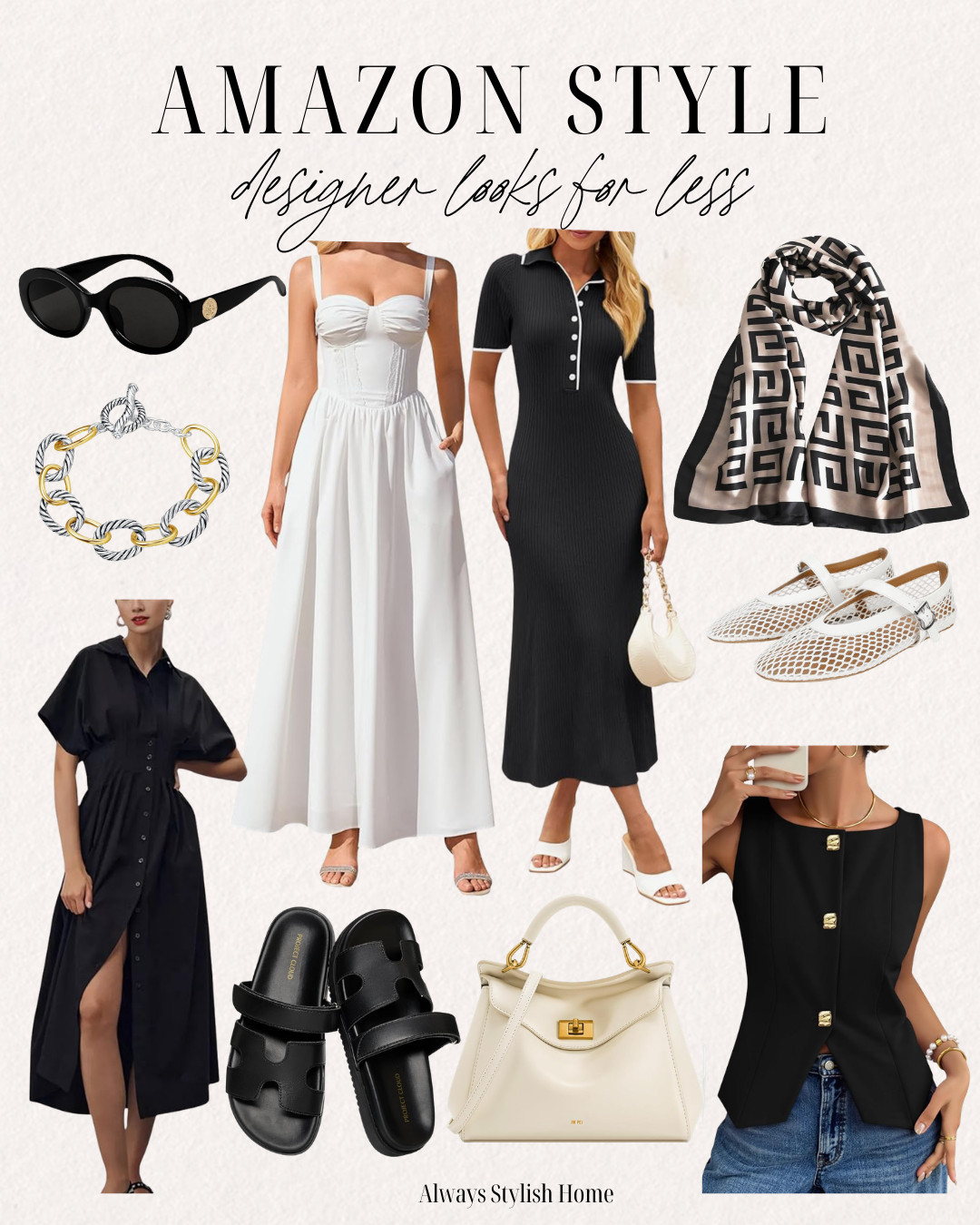 amazon designer looks for less! get the designer look for less with these chic black and white fashion finds from amazon #amazonfashion #amazonstyle #amazondesignerlooks #lookforless #designerinspired, designer inspired outfit ideas, looks for less on amazon 

 #LTKootd #LTKSeasonal