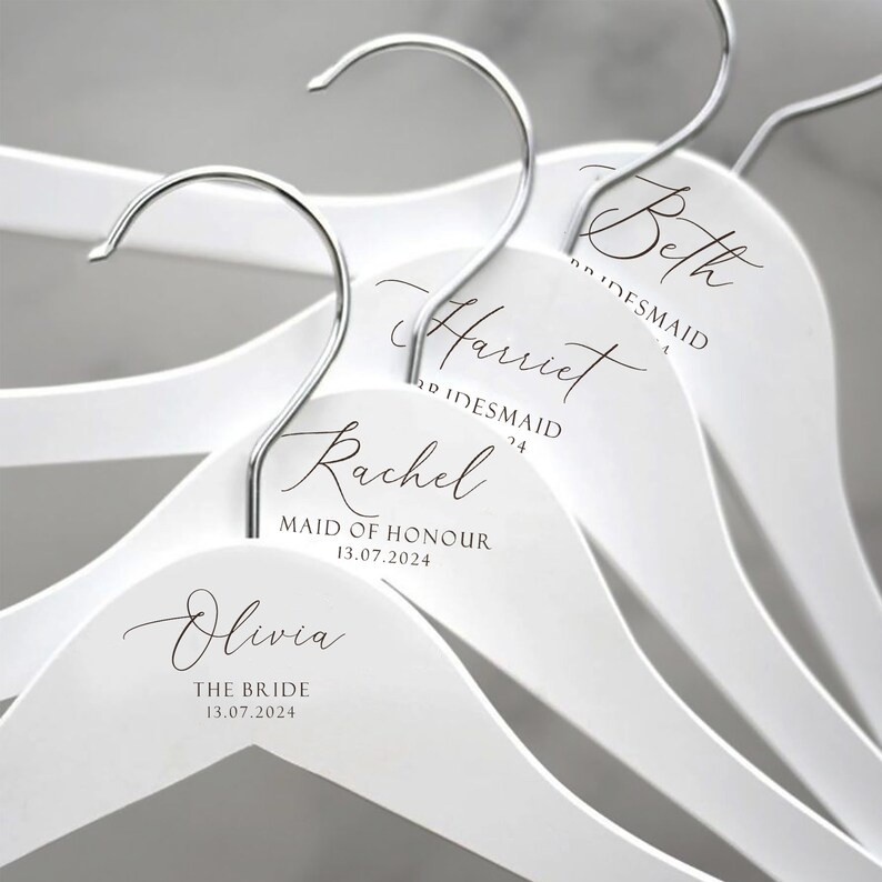 Engraved Hangers for Wedding, Personalised White Coat Hanger for Bride and Groom, Bespoke Wedding... | Etsy (US)