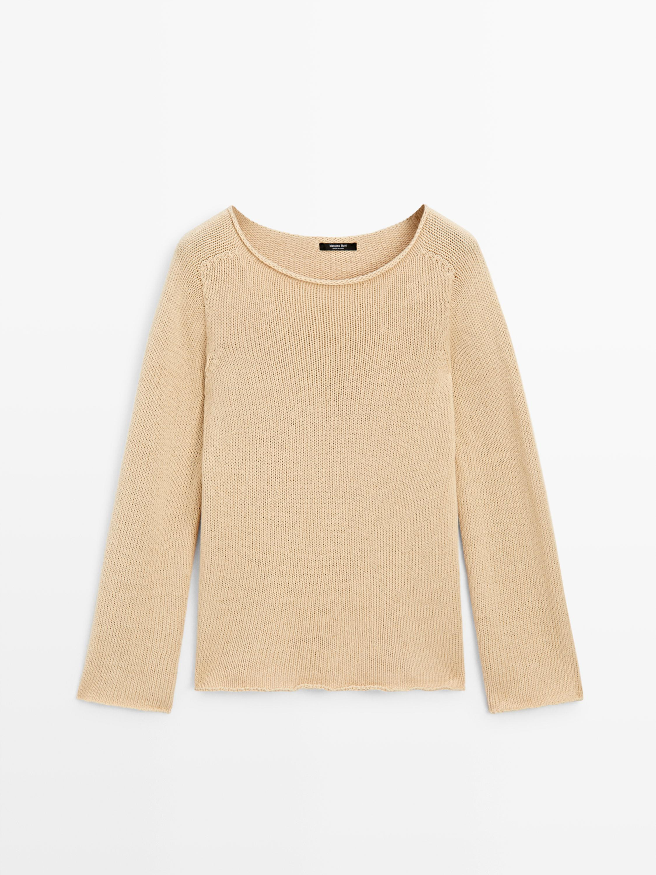 Cotton blend knit sweater | Massimo Dutti US