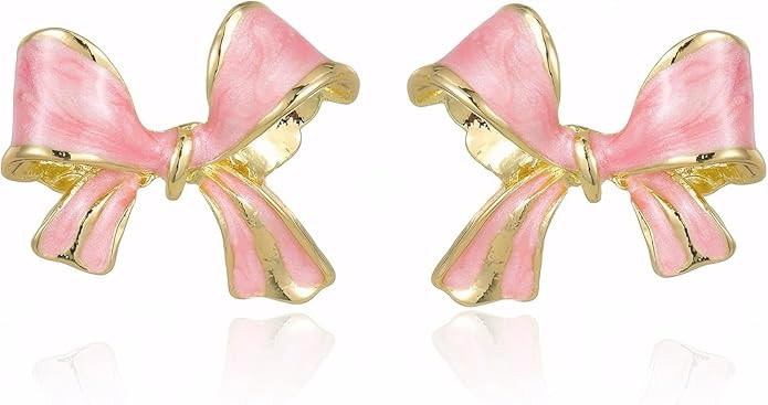 Gold Bow Earrings for Women, Long Tassel Chain Drop Earrings, Trendy Small Bow Earrings, Ribbon W... | Amazon (US)