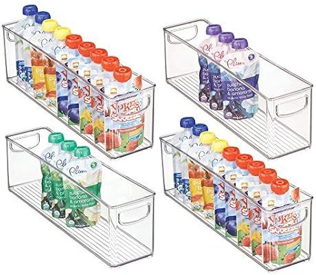 mDesign Kitchen Refrigerator Cabinet or Pantry Baby Food Storage Organizer Bin with Handles for B... | Amazon (US)
