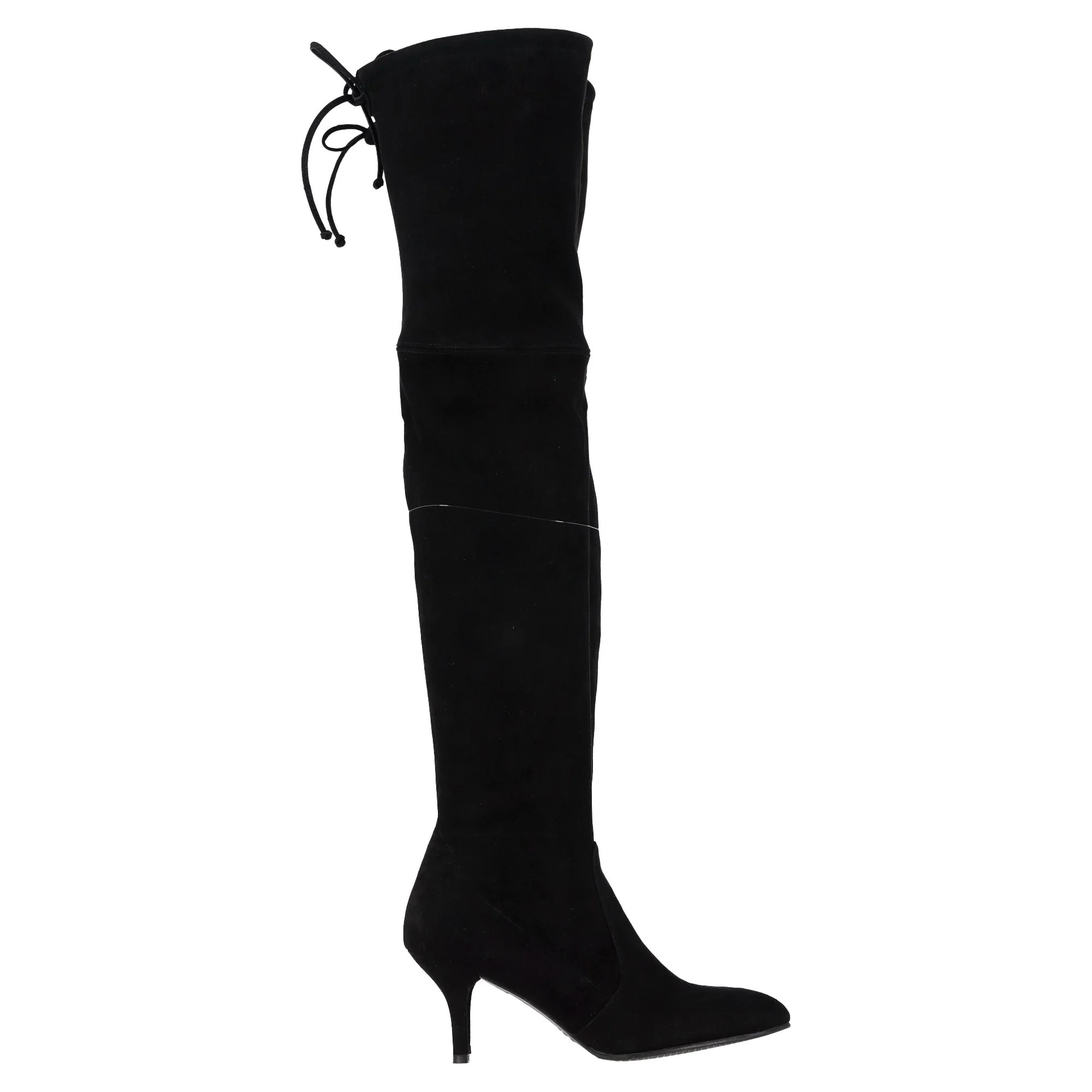 Stuart Weitzman Tiemodel Knee-High Boots in Black Suede | Shop Simon