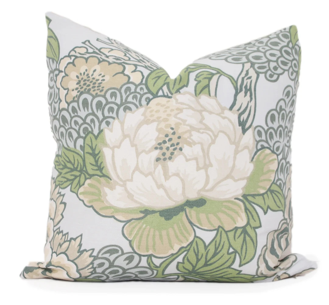 Thibaut Honshu Robins Egg Chinoiserie Floral Decorative Pillow Cover 18x18, 20x20, 22x22, Eurosha... | Etsy (US)