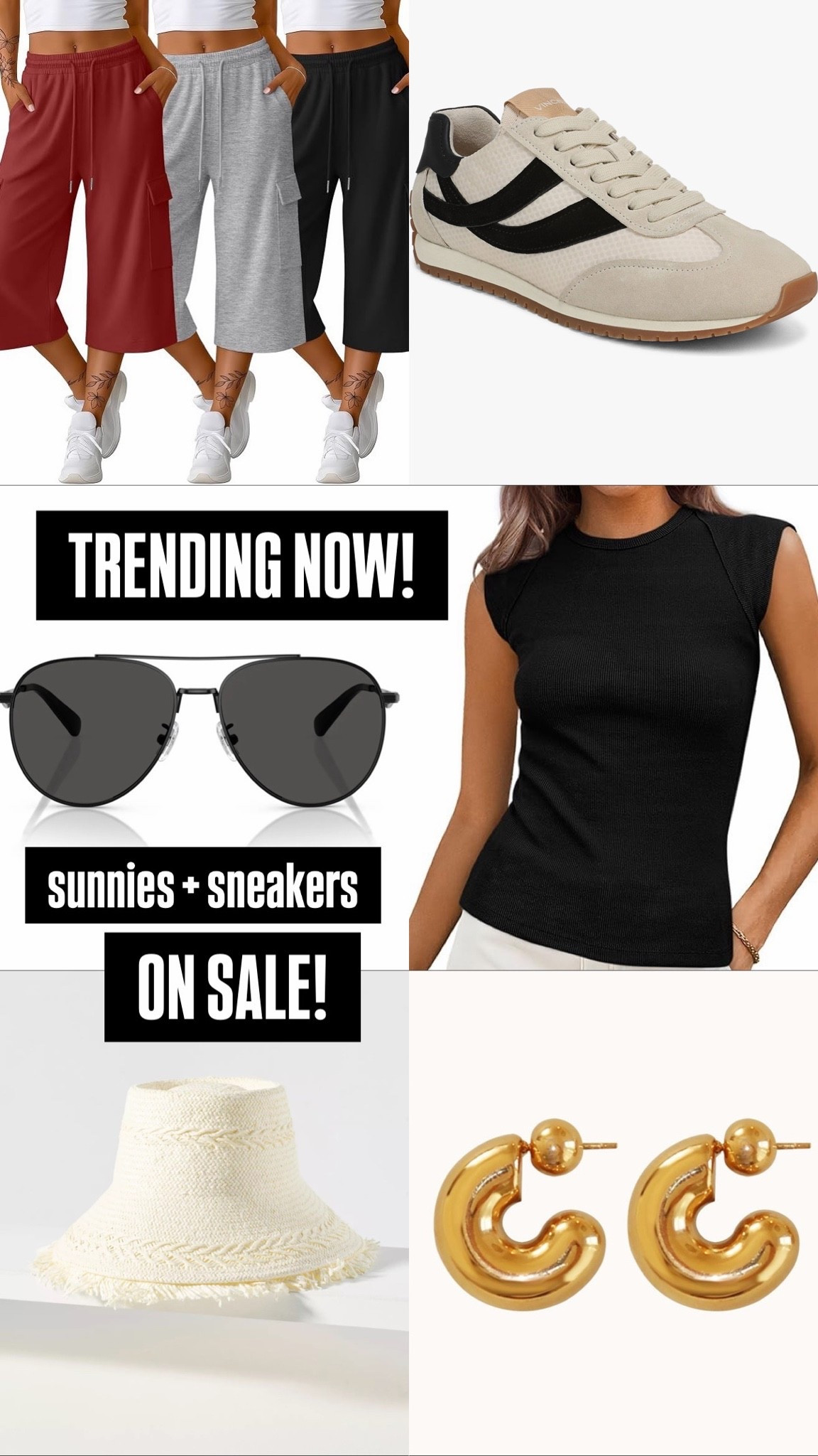 Such a FUN TRENDING LOOK right now! And a 3-pack of pants… bonus! Sneakers + sunnies ON SALE! Rest are budget friendly!

#LTKootd #LTKActive #LTKOver40