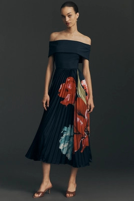 Hutch Off-The-Shoulder Twofer Midi Dress | Anthropologie (US)