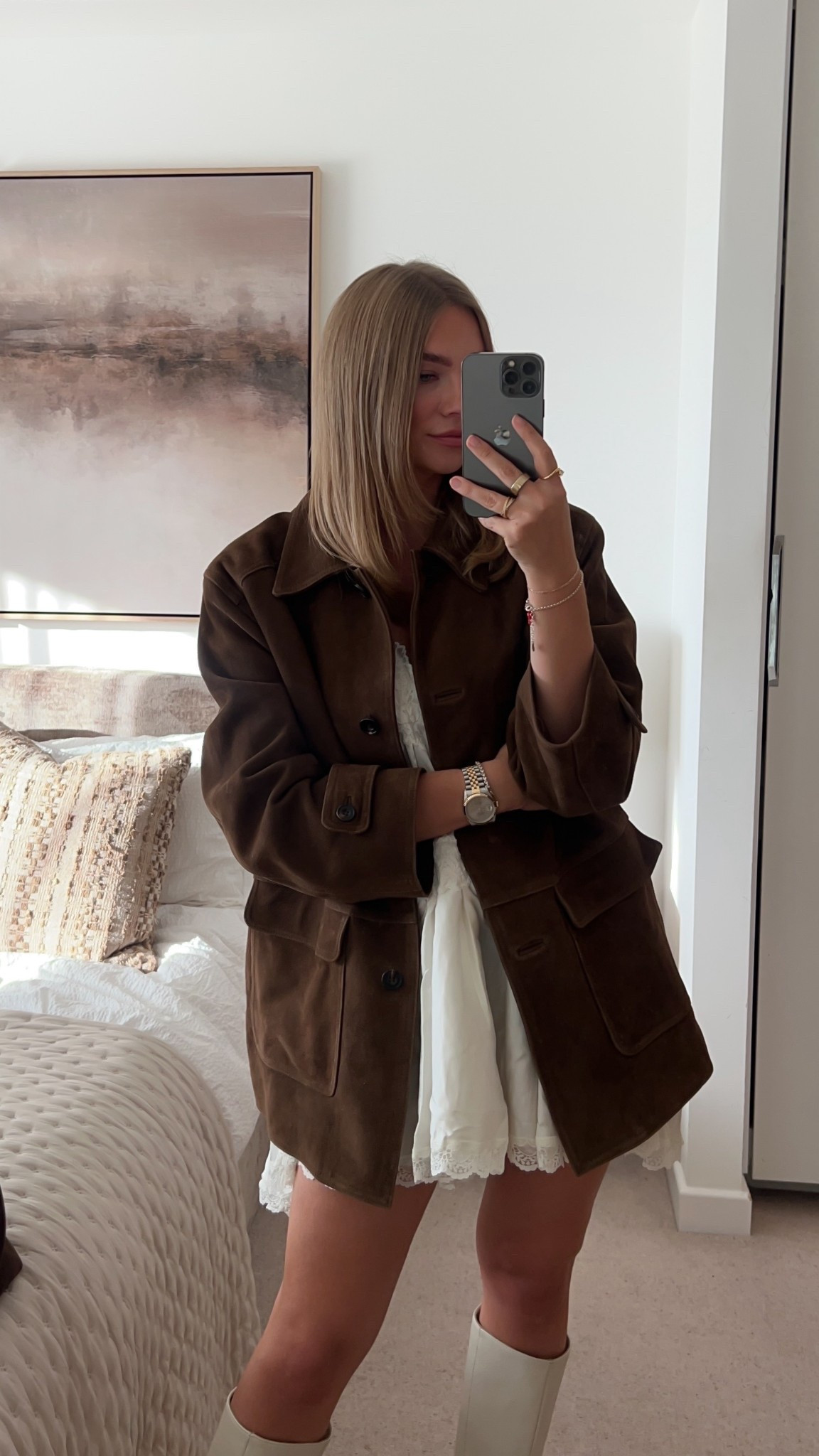 Late summer date night outfit 
Free people lace dress 
The jacket is source unknown but super old! Have linked alternatives 