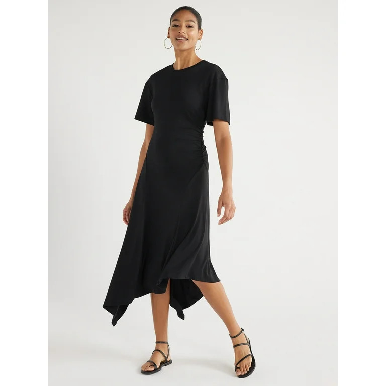 Scoop Women’s Asymmetrical Dress with Short Sleeves, XS-XXL | Walmart (US)