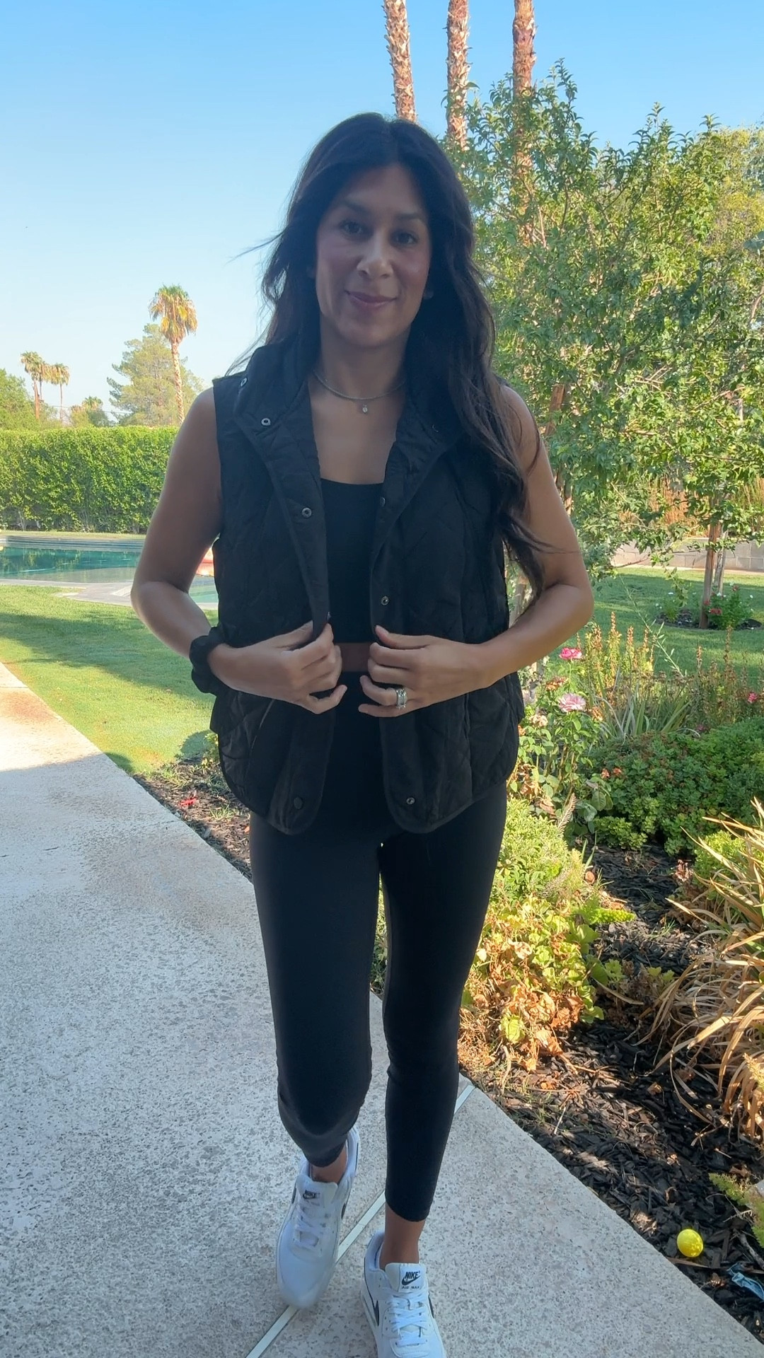 Casual OOTD 
School drop off then Pilates and some errands. I like working out in a two piece, but I don’t love not feeling covered enough after or before my workout. So I like this very light vest, with pockets, for extra easy comfort  

#LTKActive #LTKFindsUnder50 #LTKFitness