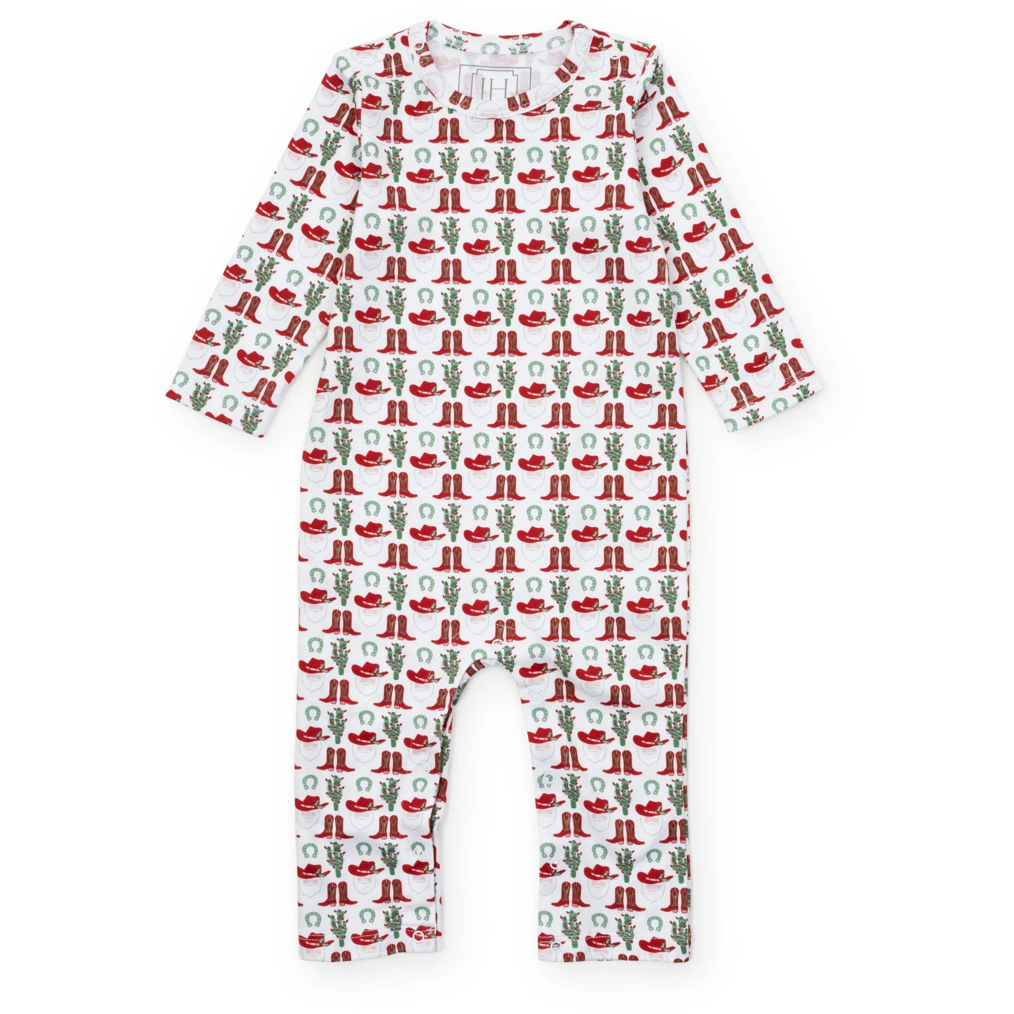 Thompson Boys' Pima Cotton Romper - Cowboy Christmas | Lila and Hayes