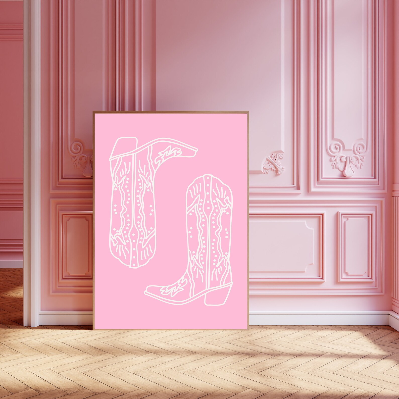 Long Live Cowgirls Poster, Coastal Cowgirl Boots Print, Costal Cowgirl Wall Art, Pink Preppy Coas... | Etsy (US)